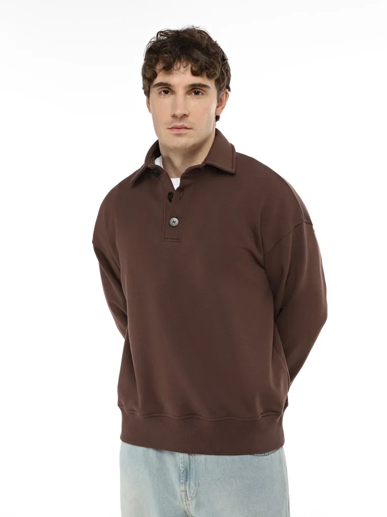 Polo shirt with long sleeves