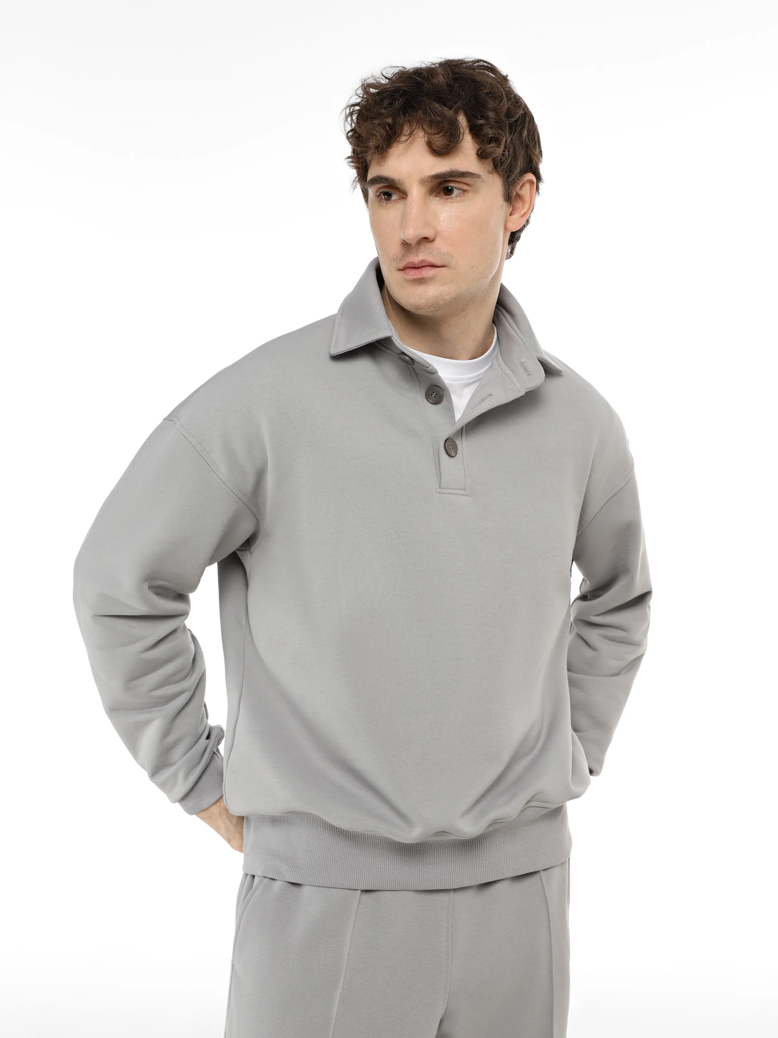Polo shirt with long sleeves