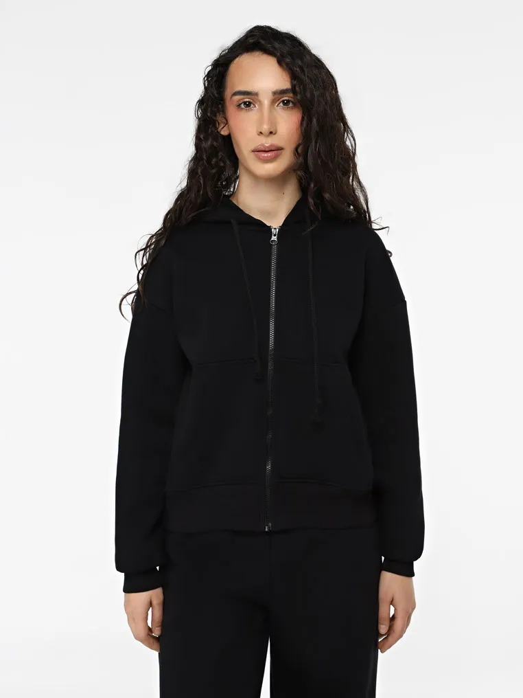 Women's insulated hoodie with a zipper
